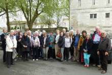 Members of Salisbury Saintes Twinning Association, hosts and friends gathered outside the Abbaye aux Dames in Saintes before returning home.