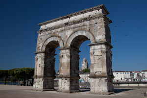 a triumphal arch, built where the main Roman road crossed the Charente river. a triumphal arch, built where the main Roman road crossed the Charente river.