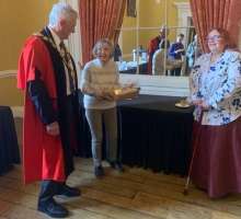Mayors presenting to Marie-Claude